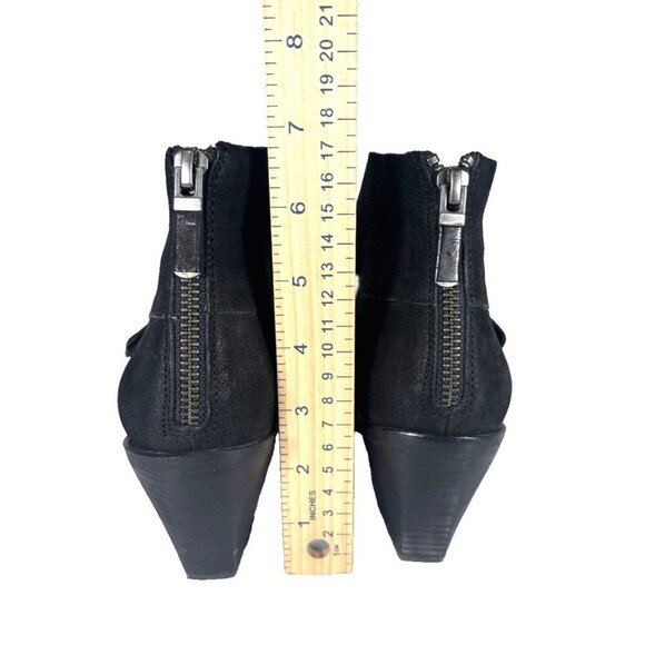 Eileen Fisher Tag Wrap-Snap Leather Booties Black Size 8 Block Heel Ankle Spot - Picture 6 of 11